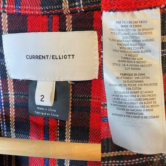 Current/Elliott The Jumpsuit Dress Tartan Red Plaid - Picture 7 of 8